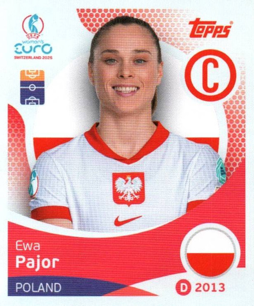 #190 Ewa Pajor Captain (Poland) Topps UEFA Women's Euro 2025 Sticker Collection #190 Ewa Pajor Captain (Poland) Topps UEFA Women's Euro 2025 Sticker Collection