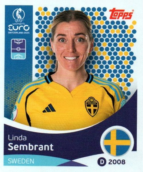 #225 Linda Sembrant (Sweden) Topps UEFA Women's Euro 2025 Sticker Collection #225 Linda Sembrant (Sweden) Topps UEFA Women's Euro 2025 Sticker Collection