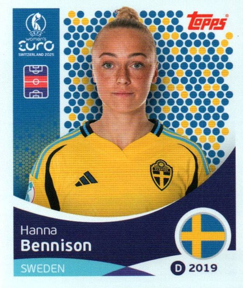 #232 Hanna Bennison (Sweden) Topps UEFA Women's Euro 2025 Sticker Collection #232 Hanna Bennison (Sweden) Topps UEFA Women's Euro 2025 Sticker Collection