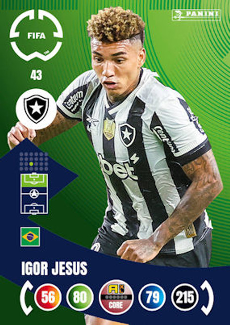#43 Igor Jesus (Botafogo FR) Panini Adrenalyn XL FIFA Club World Cup 2025