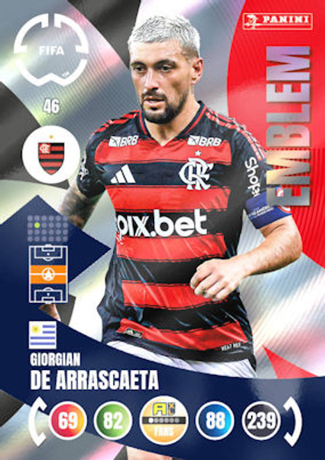 #46 Emblem / Giorgian de Arrascaeta (CR Flamengo) Panini Adrenalyn XL FIFA Club World Cup 2025 #46 Emblem / Giorgian de Arrascaeta (CR Flamengo) Panini Adrenalyn XL FIFA Club World Cup 2025