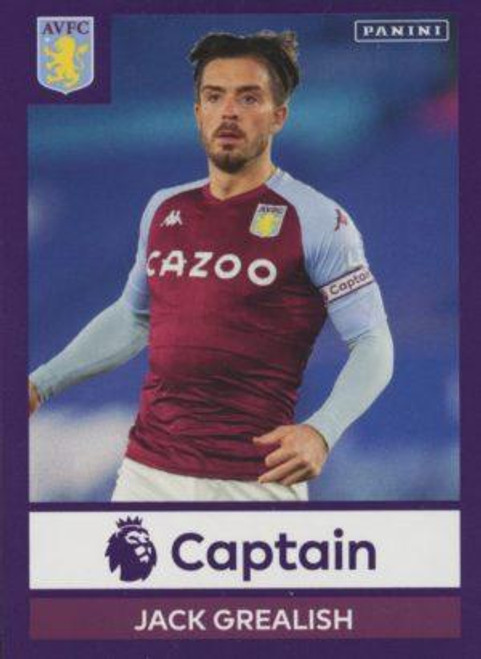 #80 Jack Grealish (Aston Villa) Panini Premier League 2021 Sticker Collection CAPTAIN