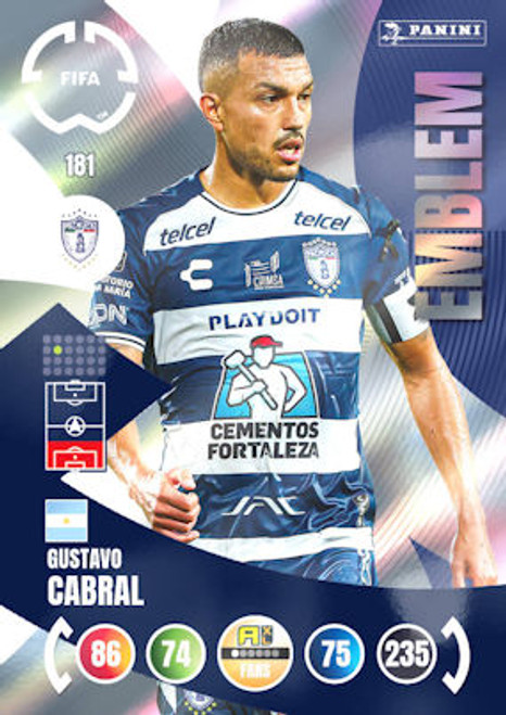#181 Emblem / Gustavo Cabral (CF Pachuca) Panini Adrenalyn XL FIFA Club World Cup 2025 #181 Emblem / Gustavo Cabral (CF Pachuca) Panini Adrenalyn XL FIFA Club World Cup 2025
