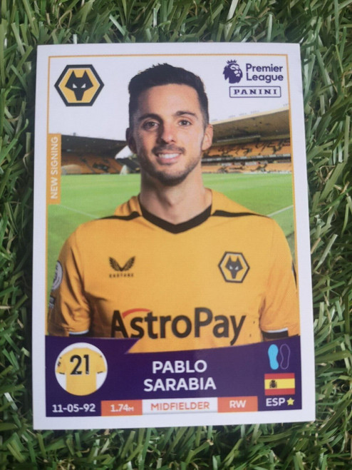 #U46 Pablo Sarabia (Wolverhampton Wanderers) Panini Premier League 2023 Transfer Update