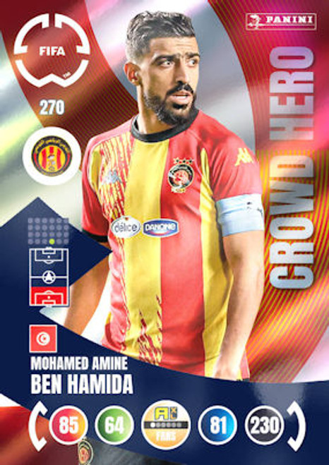 #270 Mohamed Amine Ben Hamida (Espérance de Tunis) Panini Adrenalyn XL FIFA Club World Cup 2025 CROWD HERO #270 Mohamed Amine Ben Hamida (Espérance de Tunis) Panini Adrenalyn XL FIFA Club World Cup 2025 CROWD HERO