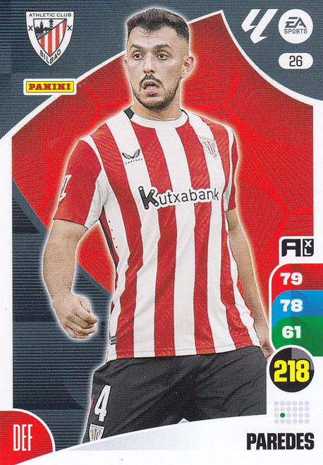 #26 Paredes (Athletic Bilbao) Panini Adrenalyn XL La Liga 2024-25 #26 Paredes (Athletic Bilbao) Panini Adrenalyn XL La Liga 2024-25