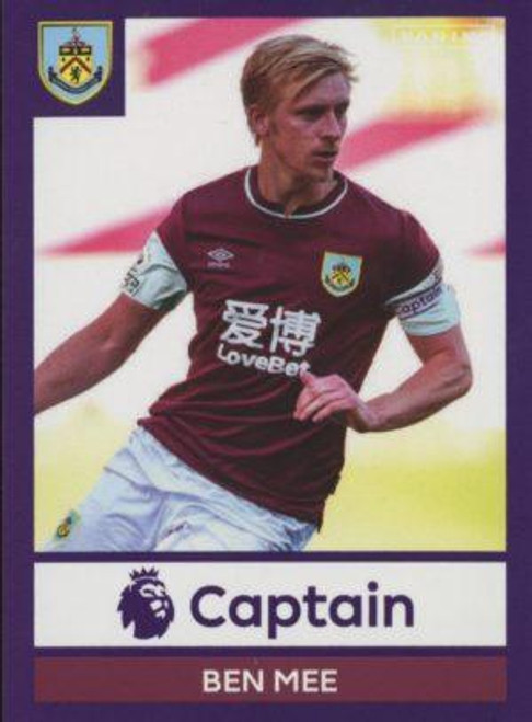 #138 Ben Mee (Burnley) Panini Premier League 2021 Sticker Collection CAPTAIN