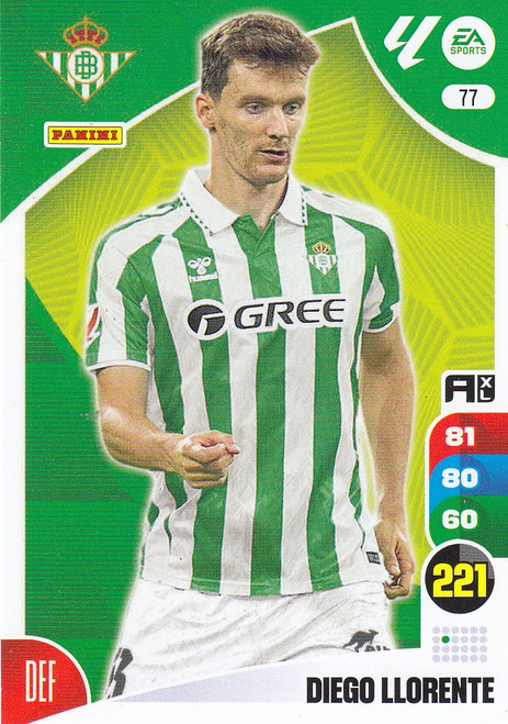 #77 Diego Llorente (Real Betis) Panini Adrenalyn XL La Liga 2024-25 #77 Diego Llorente (Real Betis) Panini Adrenalyn XL La Liga 2024-25