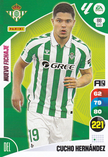 #88bis Cucho Hernandez (Real Betis) Panini Adrenalyn XL La Liga 2024-25 #88bis Cucho Hernandez (Real Betis) Panini Adrenalyn XL La Liga 2024-25