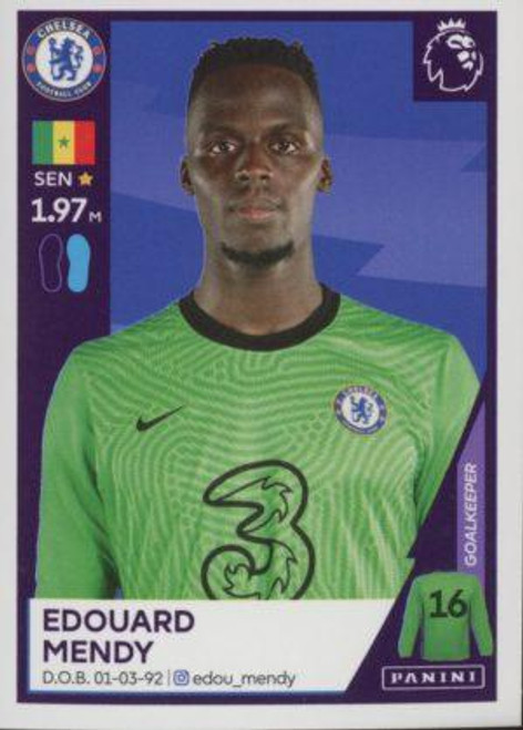 #141 Edouard Mendy (Chelsea) Panini Premier League 2021 Sticker Collection