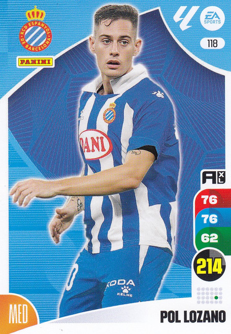#118 Pol Lozano (RCD Espanyol) Panini Adrenalyn XL La Liga 2024-25