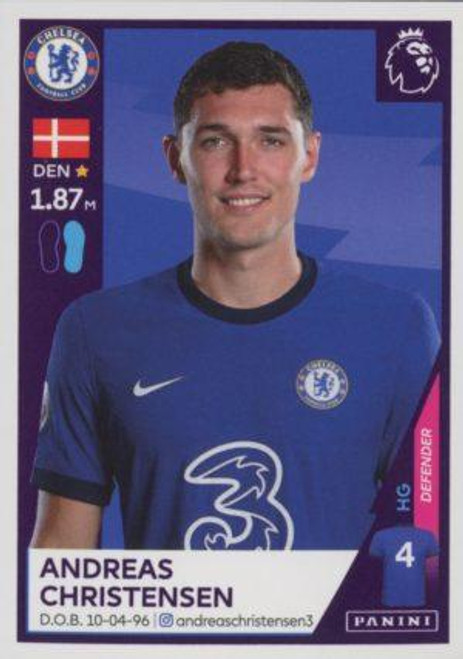 #144 Andreas Christensen (Chelsea) Panini Premier League 2021 Sticker Collection