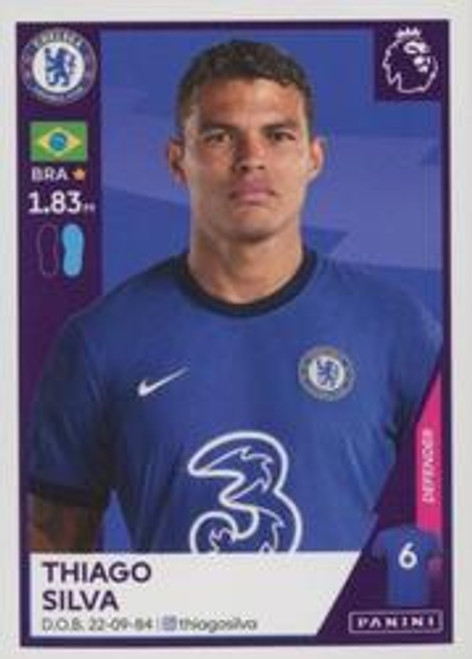 #145 Thiago Silva (Chelsea) Panini Premier League 2021 Sticker Collection