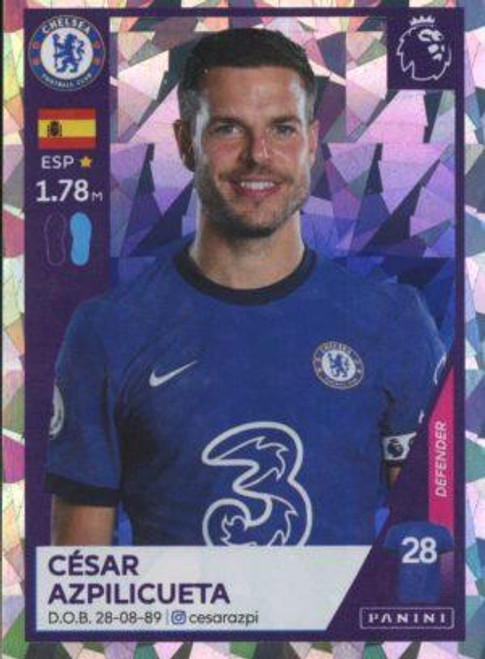 #150 Cesar Azpilicueta (Chelsea) Panini Premier League 2021 Sticker Collection