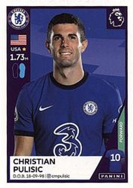 #159 Christian Pulisic (Chelsea) Panini Premier League 2021 Sticker Collection