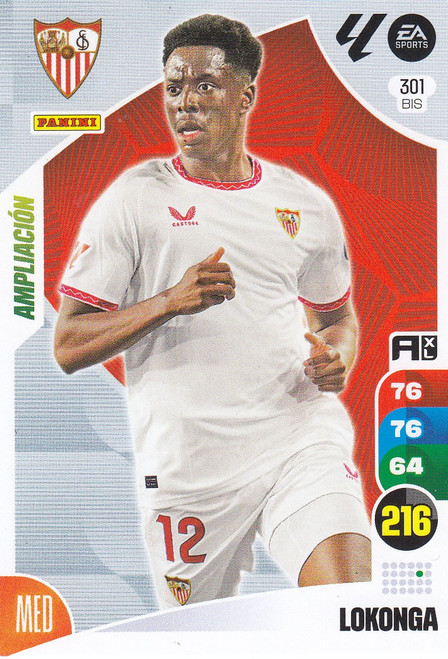 #301bis Lokonga (Sevilla FC) Panini Adrenalyn XL La Liga 2024-25 #301bis Lokonga (Sevilla FC) Panini Adrenalyn XL La Liga 2024-25