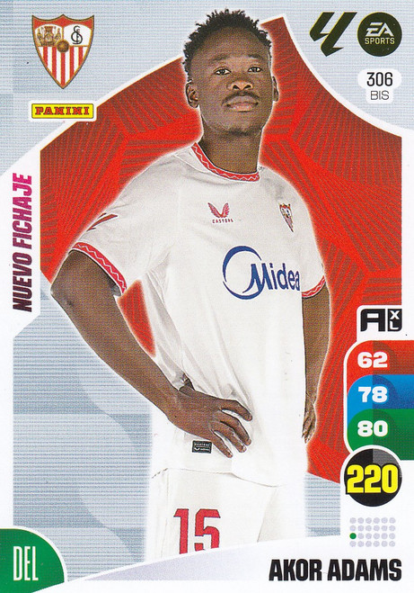 #306bis Akor Adams (Sevilla FC) Panini Adrenalyn XL La Liga 2024-25