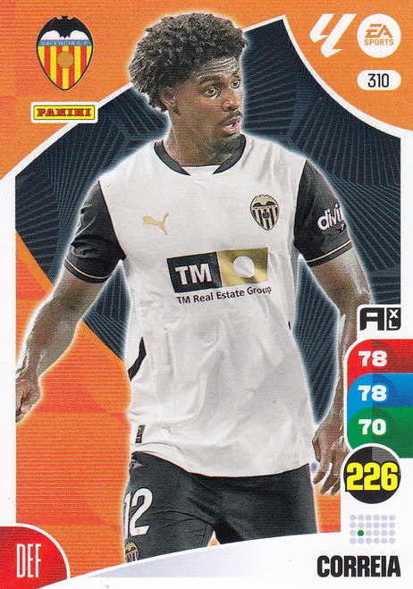 #310 Correia (Valencia CF) Panini Adrenalyn XL La Liga 2024-25 #310 Correia (Valencia CF) Panini Adrenalyn XL La Liga 2024-25
