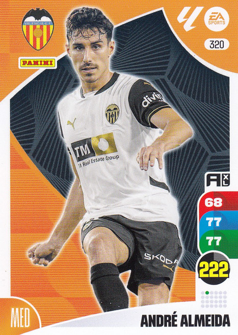 #320 Andre Almeida (Valencia CF) Panini Adrenalyn XL La Liga 2024-25 #320 Andre Almeida (Valencia CF) Panini Adrenalyn XL La Liga 2024-25