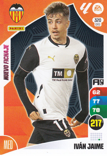 #320bis Ivan Jaime (Valencia CF) Panini Adrenalyn XL La Liga 2024-25 #320bis Ivan Jaime (Valencia CF) Panini Adrenalyn XL La Liga 2024-25