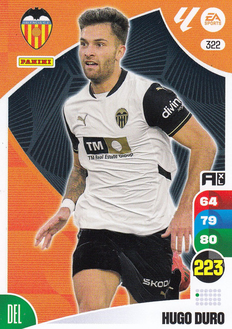 #322 Hugo Duro (Valencia CF) Panini Adrenalyn XL La Liga 2024-25