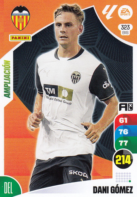 #323bis Dani Gomez (Valencia CF) Panini Adrenalyn XL La Liga 2024-25