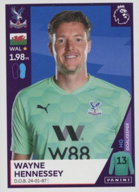 #169 Wayne Hennessey (Crystal Palace) Panini Premier League 2021 Sticker Collection