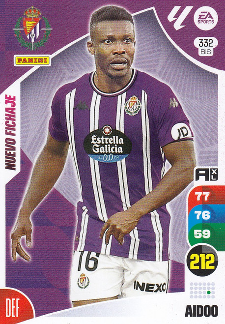 #332bis Aidoo (Real Valladolid CF) Panini Adrenalyn XL La Liga 2024-25 #332bis Aidoo (Real Valladolid CF) Panini Adrenalyn XL La Liga 2024-25