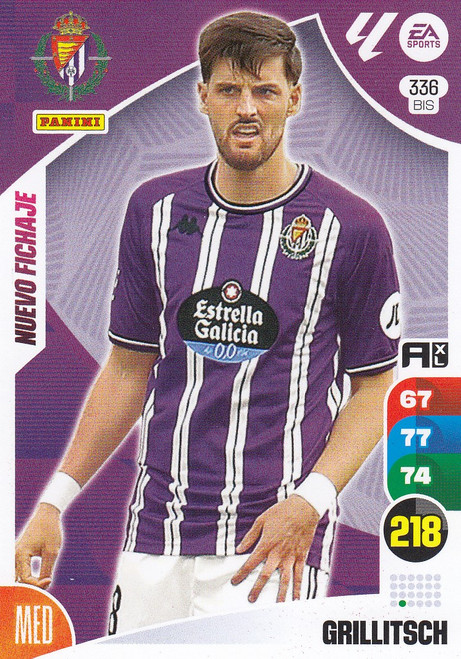 #336bis Grillitsch (Real Valladolid CF) Panini Adrenalyn XL La Liga 2024-25