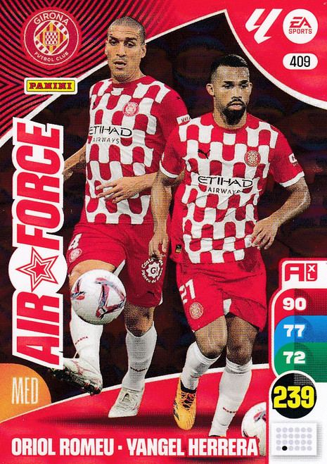 #409 Oriel Romeu/ Yangel Herrera (Girona FC) Panini Adrenalyn XL La Liga 2024-25 AIR FORCE