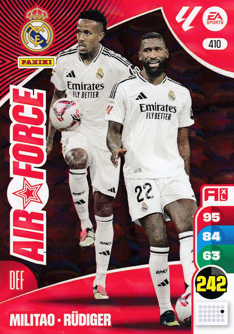 #410 Militao/ Rudiger (Real Madrid CF) Panini Adrenalyn XL La Liga 2024-25 AIR FORCE