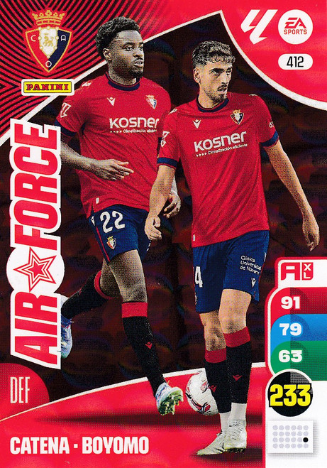 #412 Catena/ Boyomo (CA Osasuna) Panini Adrenalyn XL La Liga 2024-25 AIR FORCE #412 Catena/ Boyomo (CA Osasuna) Panini Adrenalyn XL La Liga 2024-25 AIR FORCE