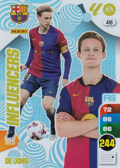 #418 de Jong (FC Barcelona) Panini Adrenalyn XL La Liga 2024-25 INFLUENCERS