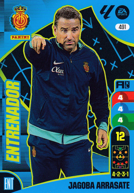 #491 Jagoba Arrasate (RCD Mallorca) Panini Adrenalyn XL La Liga 2024-25 ENTRENADOR