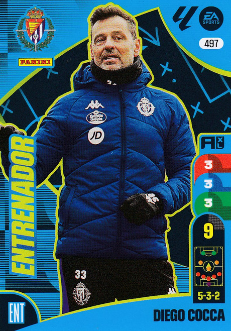 #497 Diego Cocca (Real Valladolid) Panini Adrenalyn XL La Liga 2024-25 ENTRENADOR