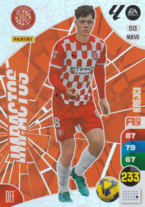 #513 Krejci (Girona FC) Panini Adrenalyn XL La Liga 2024-25 NUEVO IMPACTOS