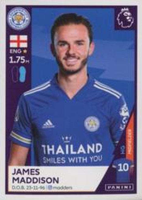 #297 James Maddison (Leicester City) Panini Premier League 2021 Sticker Collection