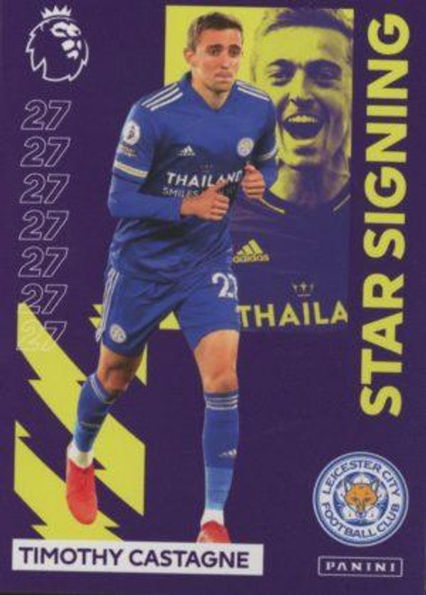#342 Timothy Castagne (Leicester City) Panini Premier League 2021 Sticker Collection STAR SIGNING