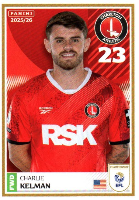 #87 Charlie Kelman (Charlton Athletic) Panini EFL 2025/26 Sticker Collection