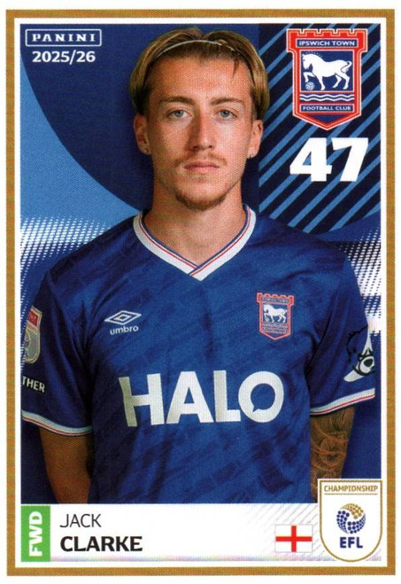 #160 Jack Clarke (Ipswich Town) Panini EFL 2025/26 Sticker Collection