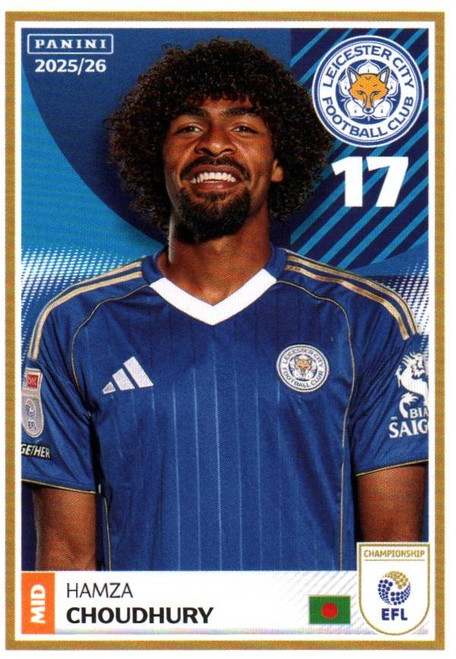 #172 Hamza Choudhury (Leicester City) Panini EFL 2025/26 Sticker Collection