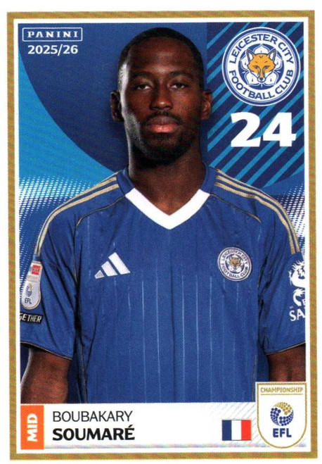 #174 Boubakary Soumare (Leicester City) Panini EFL 2025/26 Sticker Collection