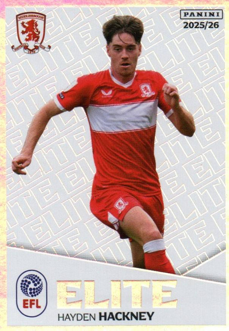 #238 Hayden Hackney (Middlesbrough) Panini EFL 2025/26 Sticker Collection ELITE