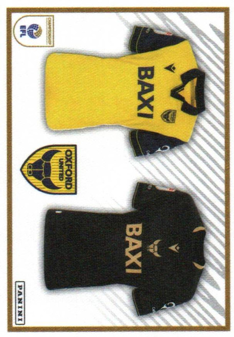 #258 Home & Away Kits (Oxford United) Panini EFL 2025/26 Sticker Collection