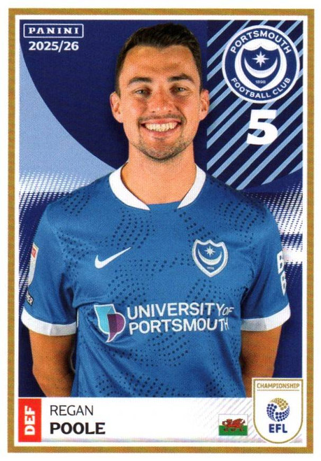 #280 Regan Poole (Portsmouth) Panini EFL 2025/26 Sticker Collection