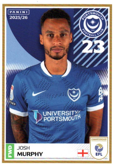 #291 Josh Murphy (Portsmouth) Panini EFL 2025/26 Sticker Collection