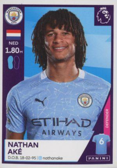 #388 Nathan Ake (Manchester City) Panini Premier League 2021 Sticker Collection