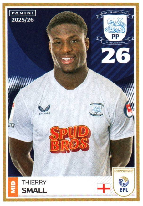#306 Thierry Small (Preston North End) Panini EFL 2025/26 Sticker Collection