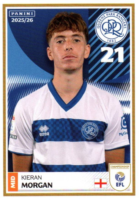 #325 Kieran Morgan (Queens Park Rangers) Panini EFL 2025/26 Sticker Collection