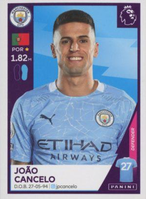 #391 Joao Cancelo (Manchester City) Panini Premier League 2021 Sticker Collection